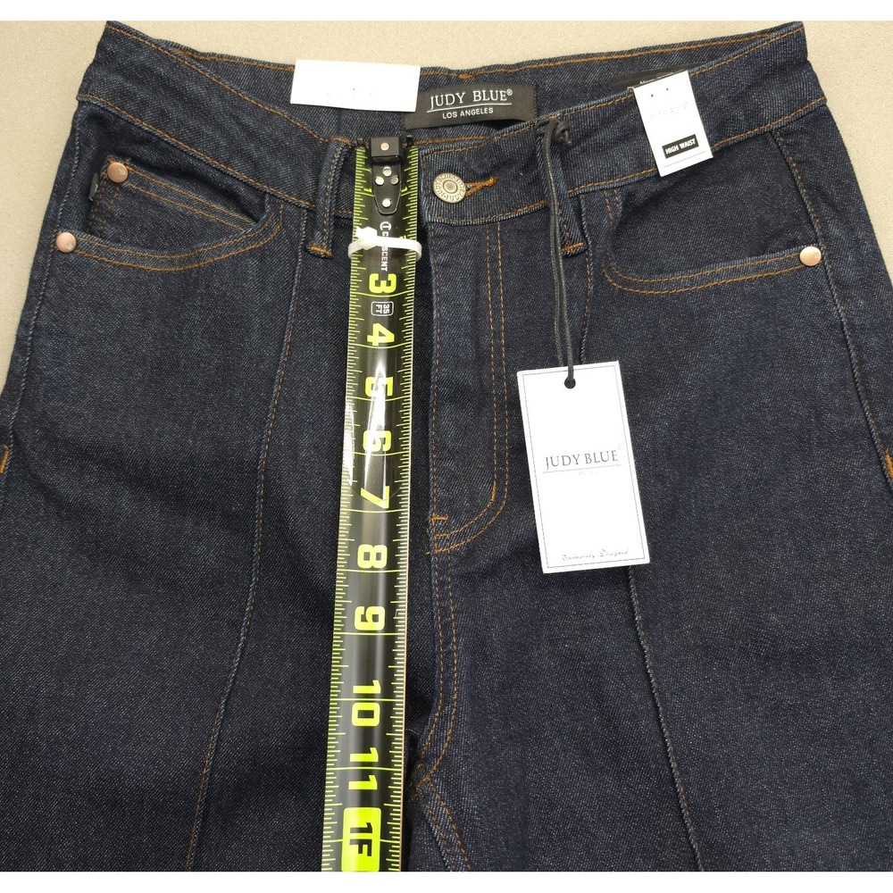 Judy Blue High Waist Dart Detail Wide Leg Jeans Dark Wash Denim Size 7/28 NWT - Picture 8 of 11